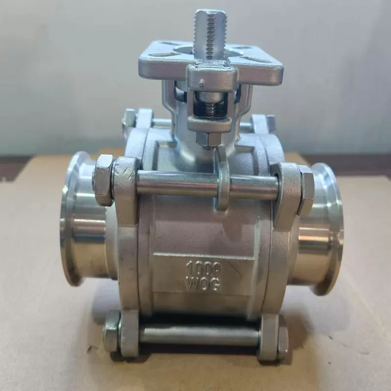 Sanitary quick installation through single action pneumatic ball valve Q681F-10P-Φ57-K77.5 304 stainless steel /CF8 body