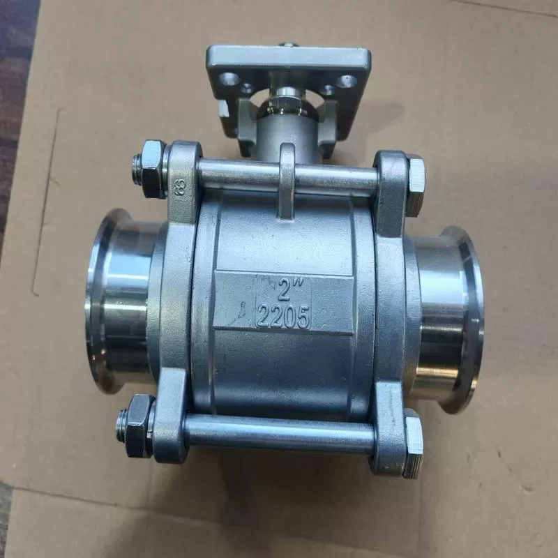 Sanitary quick installation through single action pneumatic ball valve Q681F-10P-Φ63-K77.5 304 stainless steel /CF8 body