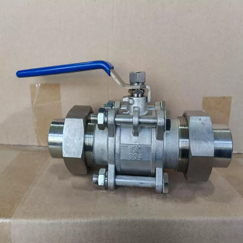 Three-piece 304 stainless steel /CF8 butt welded casing ball valve Q21F-16P-DN10 Pressure resistant PN16