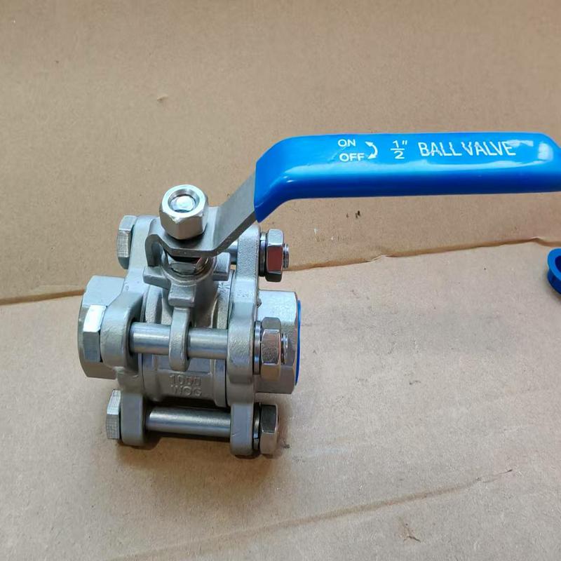 Q11F series three-piece 304 stainless steel /CF8 wire ball valve Q11F-16P-DN8 PT/ZG/RC internal thread interface nominal pressure 16bar